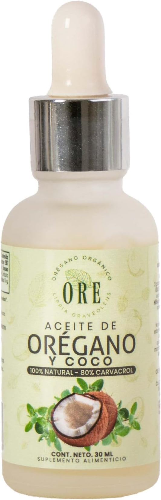ORE Aceite de Orégano y Coco 100% Natural | Organico | 30 ml